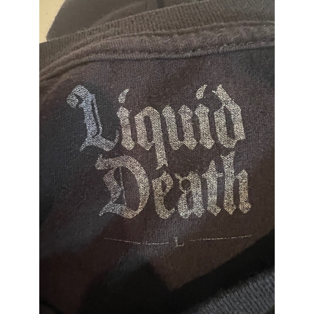 Liquid Death Death to Plastic Grim Reaper Graphic T-Shirt Black Mens Large - Picture 5 of 5